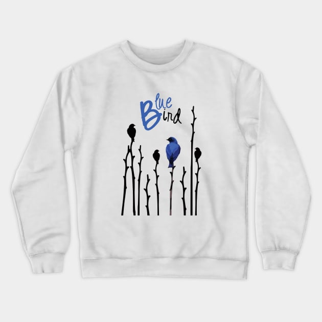 Blue Bird Crewneck Sweatshirt by  El-Aal